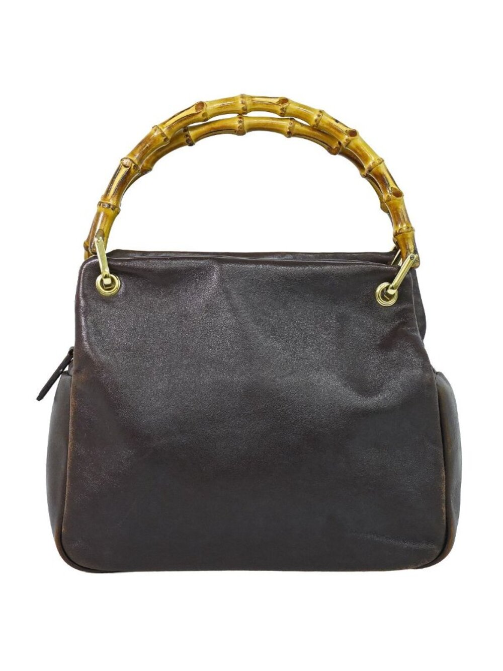Gucci Bamboo Handbag Leather Brown Bag